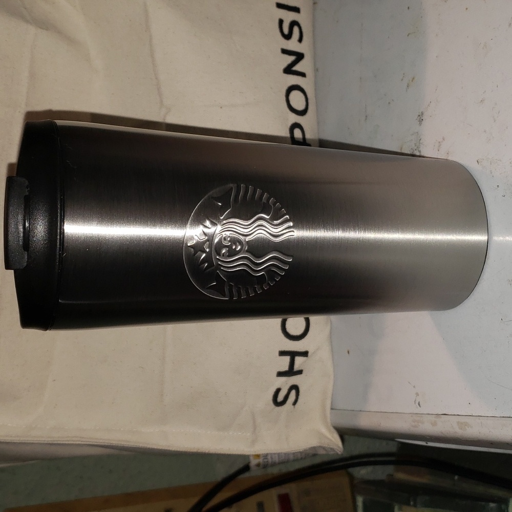 Starbucks chrome hot coffee cup